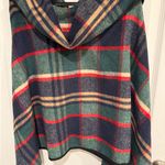 Classic LIB NY Plaid Wool ponco with Wooden Buttons one size Red Size M Photo 2