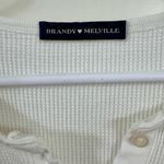 Brandy Melville  Cream Long Sleeve Henley Top Photo 1
