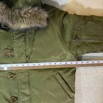 Juicy Couture Y2K EUC Olive Green Bomber Jacket Fur Hood Zip Detail Photo 9