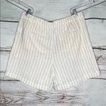 Gap  NWT Size 18 Off White - Navy Blue Stripe High Rise Pleated Linen Shorts Photo 1