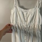 Aerie Cotton White Maxi Dress with Crochet Details Size S Photo 2