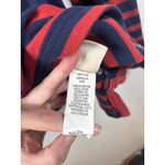 LL Bean Women's M Long Sleeve Striped Quarter Zip Pullover Shirt Navy Red Cotton Blue Size M Photo 6