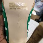 Wild Diva 2000s Green white polka dot 5” wooden open peep toe heels pumps with bow front slingback size 8 Photo 2