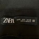 ZARA Women's Black High Waisted Casual Buckle Zip Mini Shorts Skort Skirt Size S Photo 3
