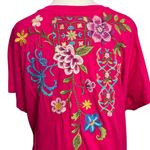 Johnny Was T Shirt Dress Women L Pink Embroider Floral Garden Festival Bohemian Photo 7