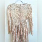 House Of CB  Peach pink Lucya long sleeve sequin limited edition gown S Photo 3
