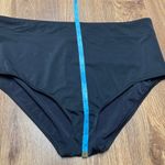 Lands' End  Solid Black Bikini Bottom Mid Rise Plus Size 1X Brief Banded Waist Photo 3