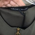 Harlowe $ Graham Harlowe & Graham Olive Green Sleeveless Bodysuit Photo 3