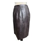 Saks 5th Avenue Vintage Saks Fifth Avenue Folio Collection Brown Croc Embossed Pencil Skirt SZ 4 Photo 1