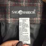 NWOT Sag Harbor Houndstooth Plaid Wool Blend Blazer Burgundy Black Size 18 Red Photo 2