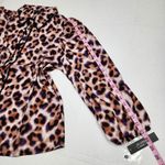Zac and Rachel  Animal Print Blouse Lace Trim Collared Button Up Shirt Top XL Photo 8