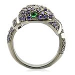 Snake Ruthenium triple AAA CZ Ring size 6 Green Photo 6