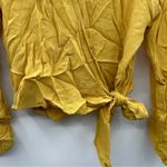 Madewell  Raelynn‎ Long Sleeve Gold Yellow Wrap Tie Top Size S Photo 4