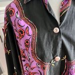 Vintage 1960’s Dixie Lou Frock Printed Button Down Shirt Tunic Size L Photo 2