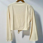 Band of Gypsies New BAND OF THE FREE Avril Cream Mock Neck Top Sz Medium Crop Blouse Long Sleeve Photo 7