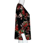 Pioneer Woman Shirt Womens Medium Black Red‎ Floral Flower Casual Bloomcore Photo 1