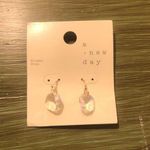 A New Day  NWT Clear Crystal and Gold Dangle Earrings Nickel Free Photo 0