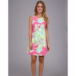 Lilly Pulitzer  Delia Shift‎ Dress Pink Lemonade Women's Size 2 Fruit 100% Cotton Photo 2