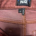 Paige  Hoxton 27 High Waist Ankle Skinny Coated Jeans Burgundy Dust Luxe Photo 5