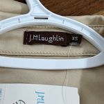 J. McLaughlin  Denver Blouse XS NWT $198 Champaign Button Collar Long Sleeve Satin Photo 3