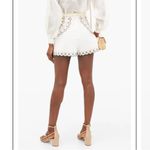 Zimmermann  Size 2 Peggy‎ Linen Shorts White Colorful Embroidered Accent Coastal Photo 5