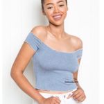 Brandy Melville Jessie Stripe Off Shoulder Crop Top Photo 1