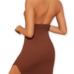 SheIn  Criss Cross Halter Neck Ribbed Knit Side Slit Mini Dress Photo 70