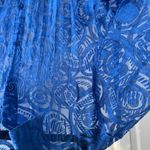 Sheer Oversized Blue Nylon Blouse Shirt Swim Cover Up Top Blouson, Size L Size L Photo 3