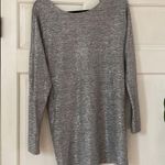 Bar III Silver Metallic Knot Back Top Shiny Sparkly Shimmer Open Back NYE New Ye Photo 4