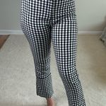 ZARA : Gingham Cropped Flare Trouser Black and White Photo 0
