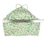 ZARA Pink Green Floral Satin Halter Spaghetti Strap Crop Top Size Small Photo 3