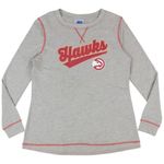 Nba  Atlanta Hawks Women's Team Slugger Long Sleeve T-Shirt in Grey, Medium Photo 1