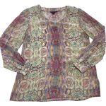 Brooks Brothers Brooks‎ Brothers Blouse Womens 4 Multicolor Silk Long Sleeve Paisley Print Sheer Photo 0