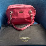 Kate Spade  Vintage Jasmine Nylon Satchel Bag Orange Double Gold Chain Purse Photo 1