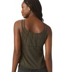 Pilcro NWT  Layered Raw Edges Tank Spaghetti Strap Olive Green Size Small Boho Photo 1