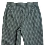Loft  High Waist Wide Leg Pants Black Gray Pin Stripe Photo 6