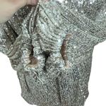 ZARA  Sequin Wrap Mini Dress Women’s Size S Metallic Gold Long Sleeve Party Photo 8