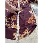 Stitch Fix Daniel Rainn  Cap Sleeve Open Neck Burgundy Floral Semi Sheer Top PXS Photo 6
