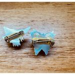 Carved Butterfly And Hawk Mother Of Pearl Brooch Pin Vintage Set Of Two White Photo 3