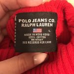 Ralph Lauren polo jeans red ribbed turtle neck sweater size large cotton y2k Photo 10
