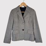 Akris Punto Women Blazer Gray Two Button Plaid Suit Jacket Notched Office Size 6 Photo 0
