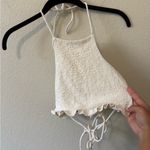 Beach Riot  X Stone Cold Fox Halter Ruffle White Bikini Top Swim Resortwear Photo 4