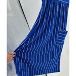 Vintage blue white striped terry cloth house dress swim cover up 80s size S Photo 4