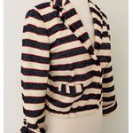 J Crew Collection Legion Stripe Cotton Blend Cropped Blazer Roll Sleever Sz 2 Blue Photo 7