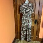 Vintage 80s Safari Jumpsuit Animal Print Boho Utility One Piece Photo 6