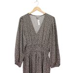 Gap NWT  Maxi Dress Brown Cottage Floral Size XL V-Neck Long Sleeve Thanksgiving Photo 4