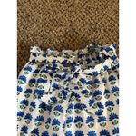 Miami White & Blue Floral High Rise‎ Paper Bag Shorts Women's Size S Photo 2