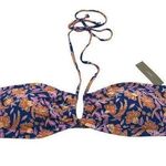 J.Crew Womens Square Halter Bikini Swim Top Painted Block Print Blue Pink 2X Photo 0