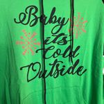 Baby It's Cold Outside Lightweight Tee Shirt Hoodie Green Size XL Photo 1