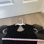 Amanda Uprichard New York black blouse sheer balloon sleeves size S Photo 4